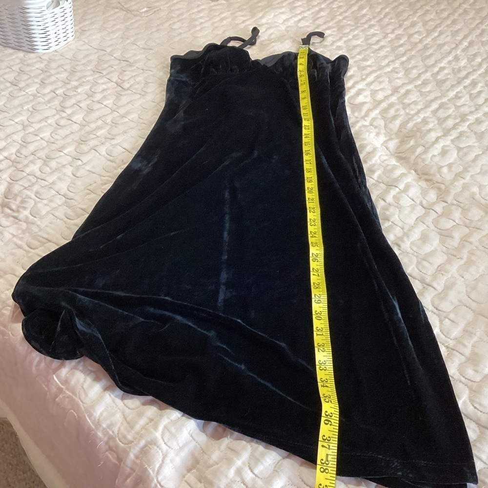 NEW Band of the Free Velvet Girl Crush Midi Dress Black Ribbon Tie Back M - Picture 8 of 9